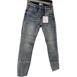 NWT‎ Pistola Arielle Ankle Jeans Womens 27 Medium Wash Raw Hem Stretch Denim